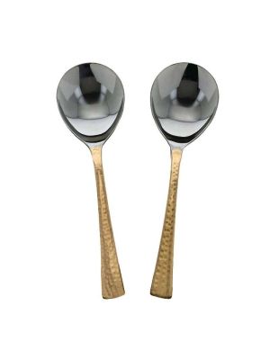 12 x Copper n Steel serving spoons