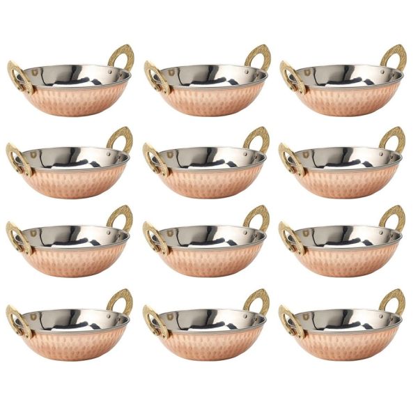 12 x Copper Karahi