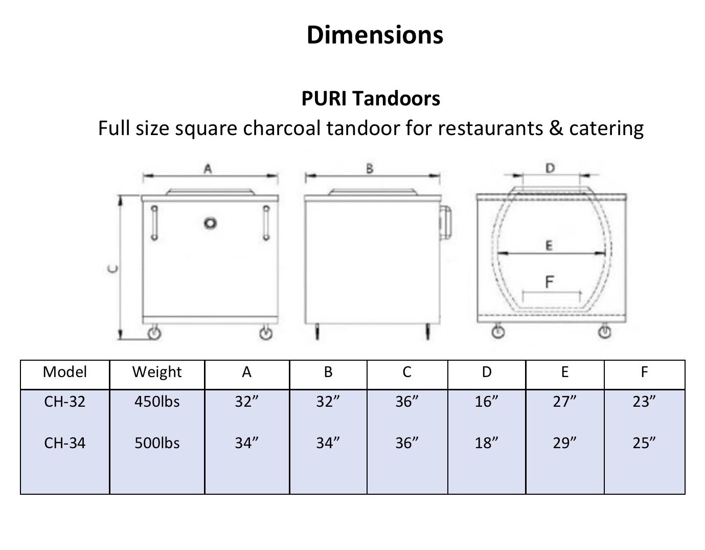 32x32 LARGE Charcoal Restaurant Tandoori Oven (UK)