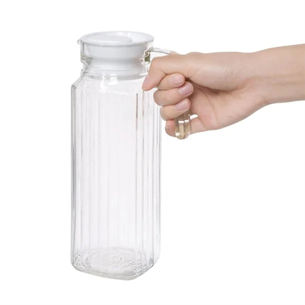 Ribbed Glass Jugs 1Ltr (6 Pack)
