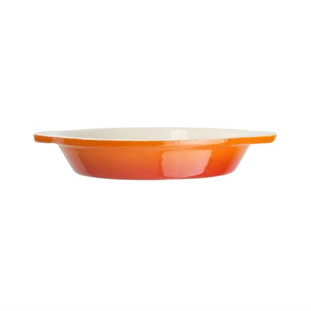 Round Cast Iron Gratin Dish Orange 400ml