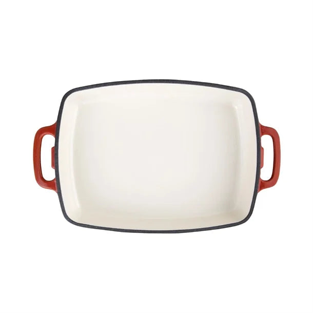 Rectangular Cast Iron Dish Red 2.8Ltr