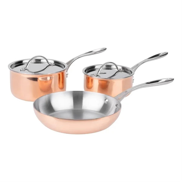 Cook Like A Pro 3-Piece Tri-Wall Copper Cookware Set