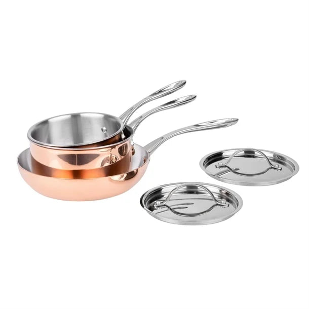 Cook Like A Pro 3-Piece Tri-Wall Copper Cookware Set